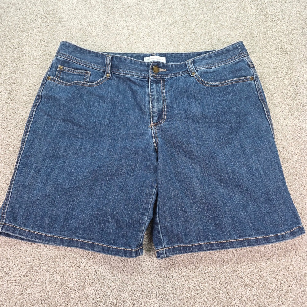 Christopher & Banks Womens Denim Shorts Size 16 Medium‎ Wash Pockets